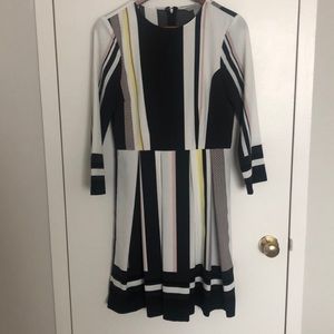 H&M long sleeve pleated dress